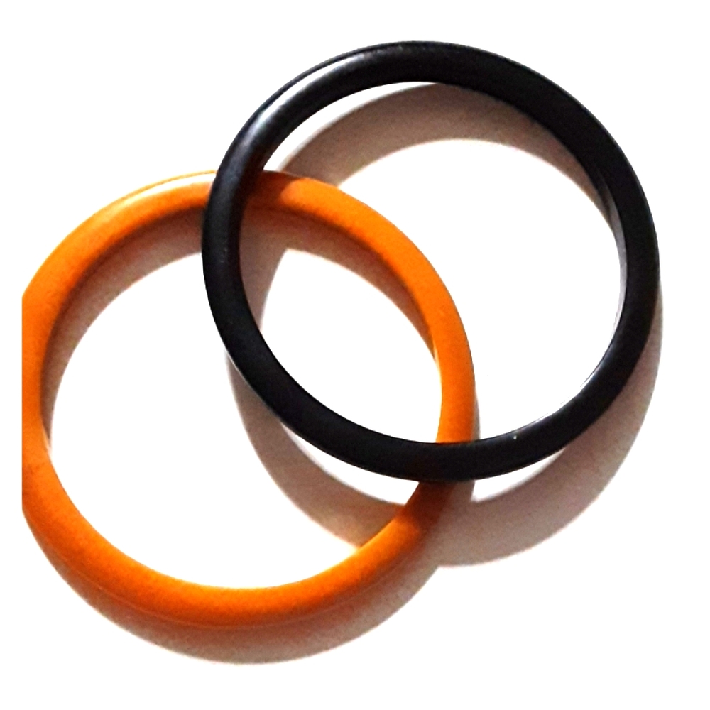 Vintage Yellow & Black True  Bakelite Bracelets